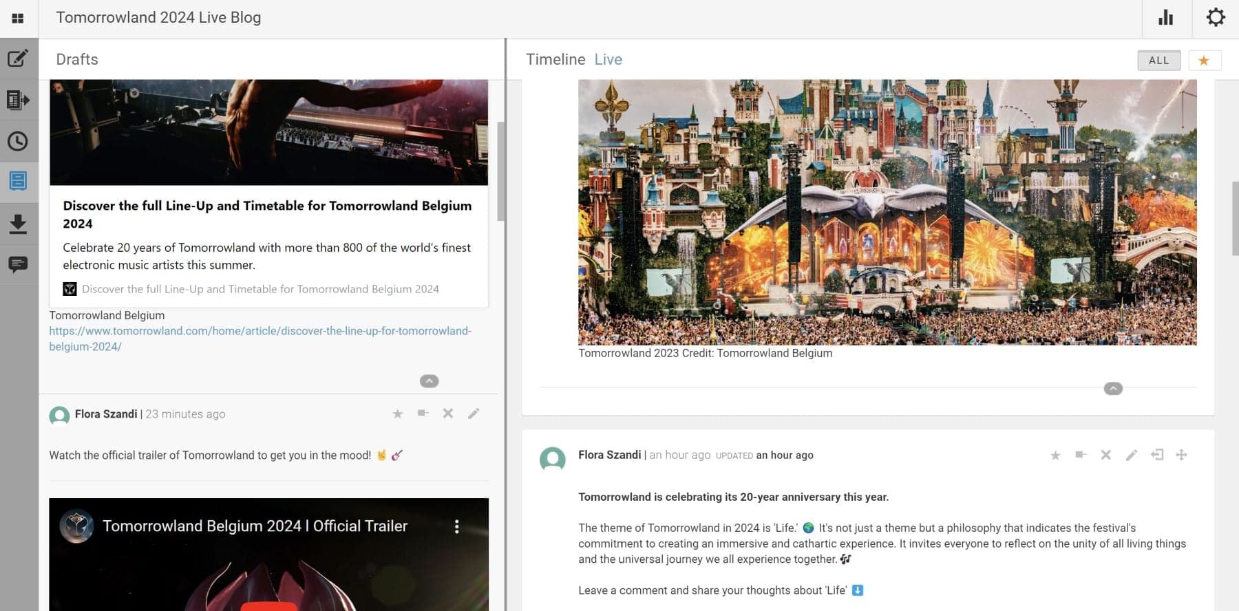 Live Blogging Concerts and Music Festivals: Draft posts in advance