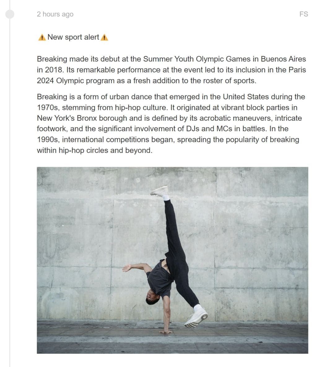 Olympics new sport live blog